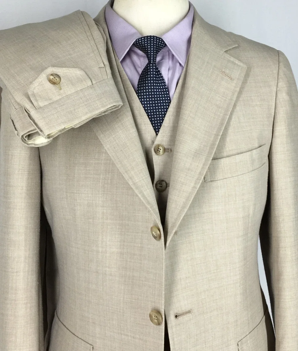 38R Chaps Ralph Lauren USA Mens 1960/70s Vintage 3 Piece 3 Button Suit Pants 32